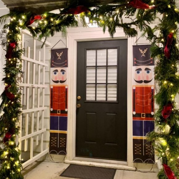 Christmas Door Decorations Nutcracker Decor Outdoor Holiday Xmas Porch Signs Set - Picture 2 of 7
